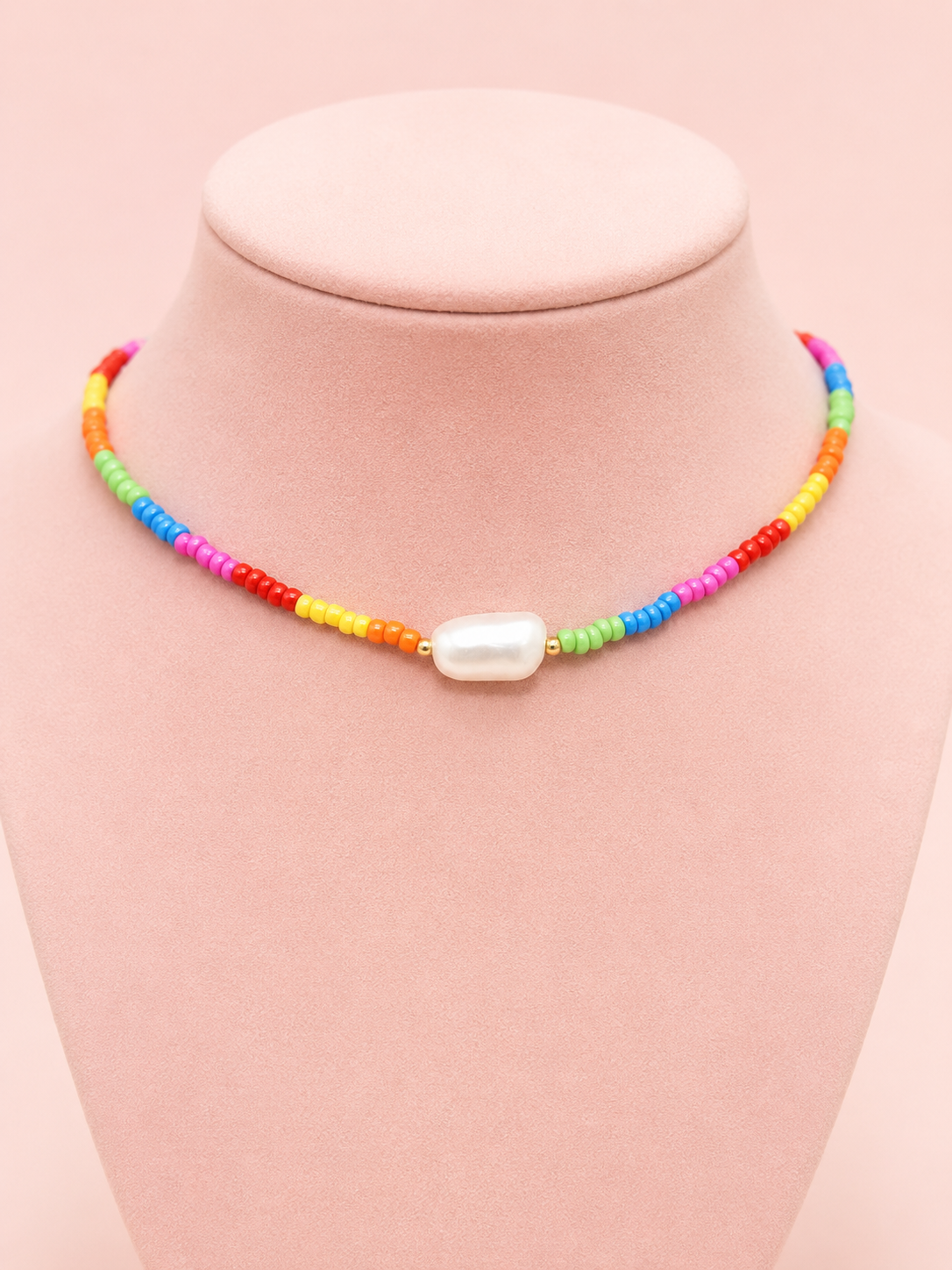Over The Rainbow Pearl Beaded Necklace