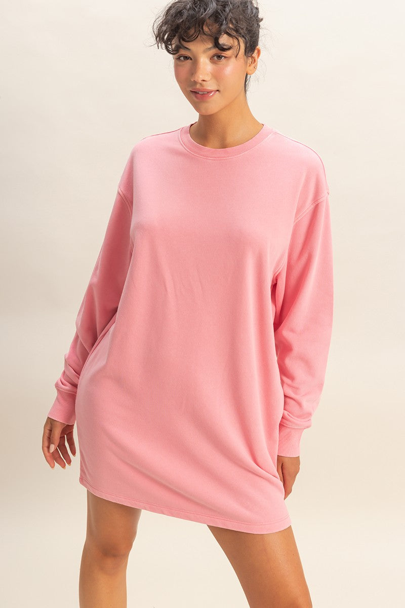 Weekend Warrior Pink Sweatshirt Dress
