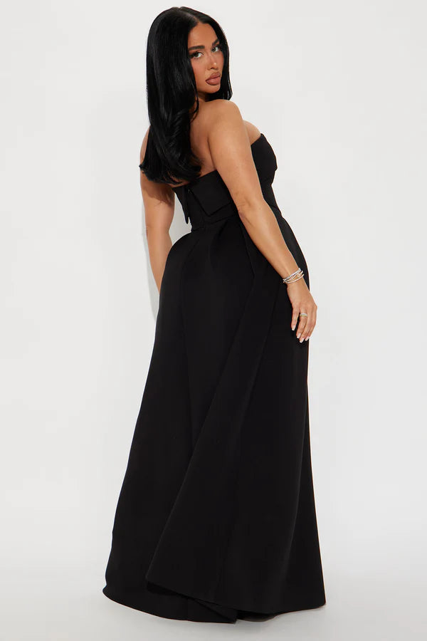 Ava Leg Lust Strapless Scuba Knit Maxi Dress