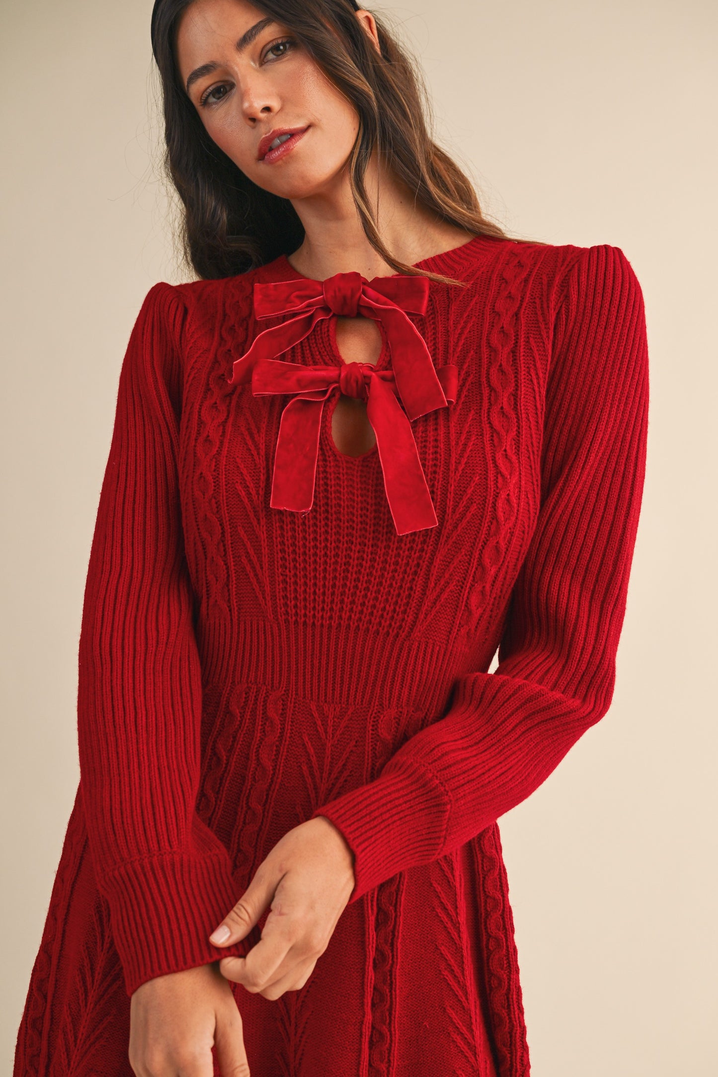 Ruby Ribbon Sweater Dress