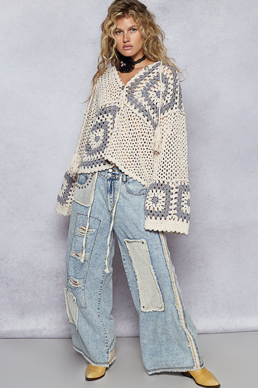 Burning Man Festival Boho Crochet Cardigan