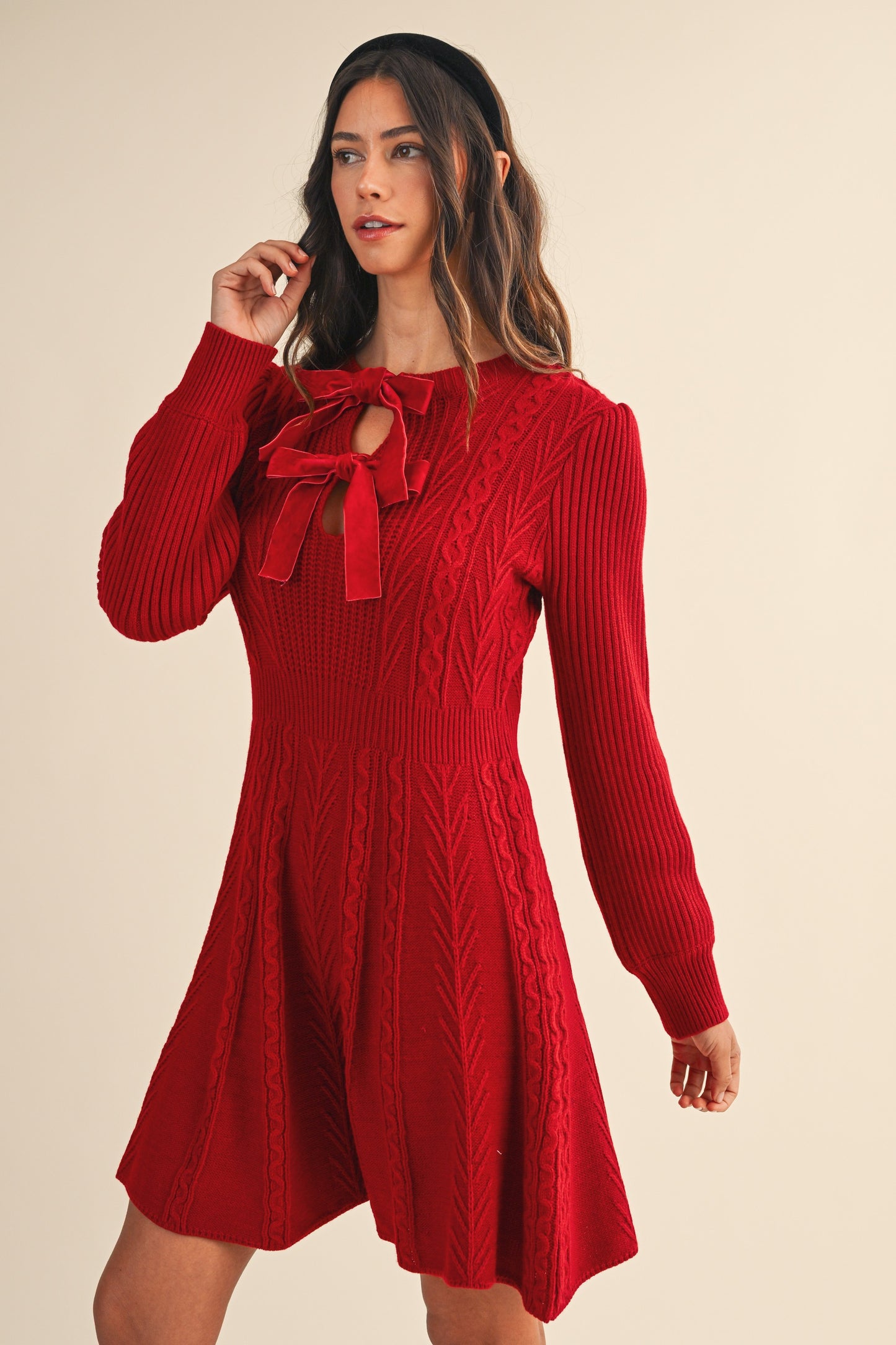 Ruby Ribbon Sweater Dress