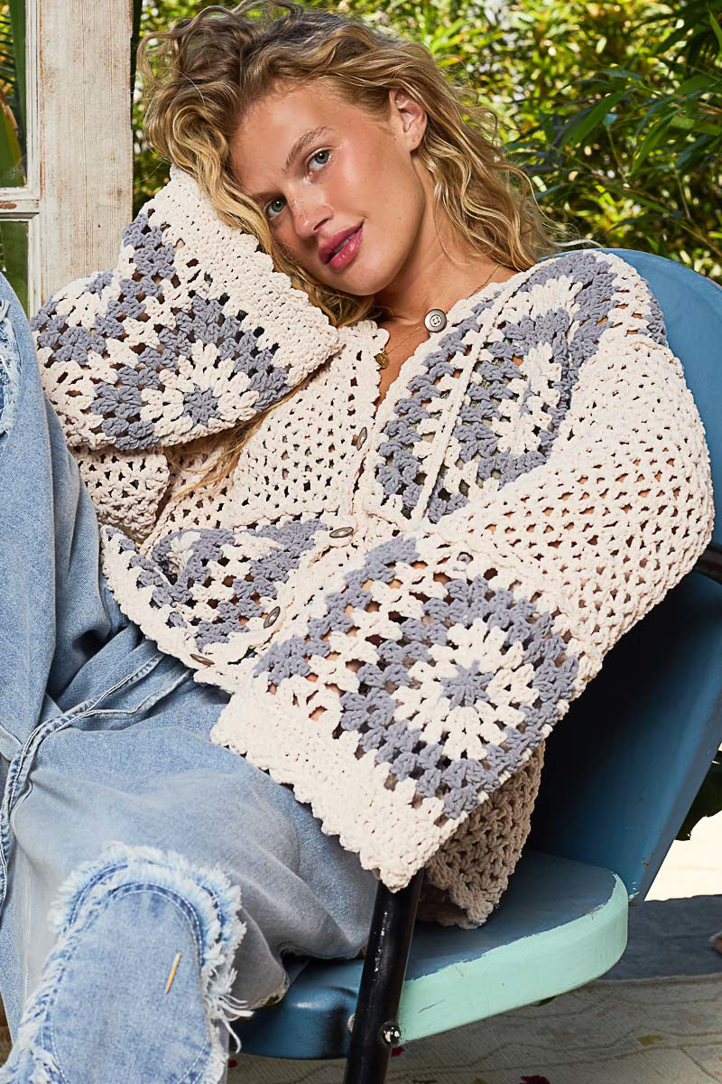 Burning Man Festival Boho Crochet Cardigan