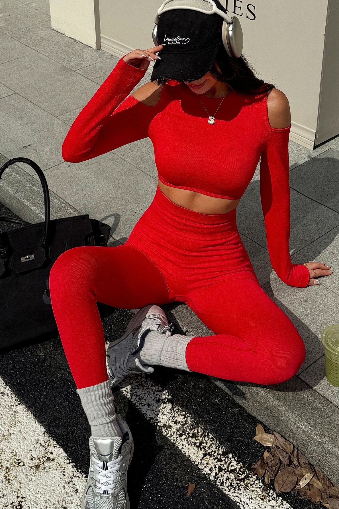 ALL THE RIGHT MOVES RED 2PC WORKOUT SET