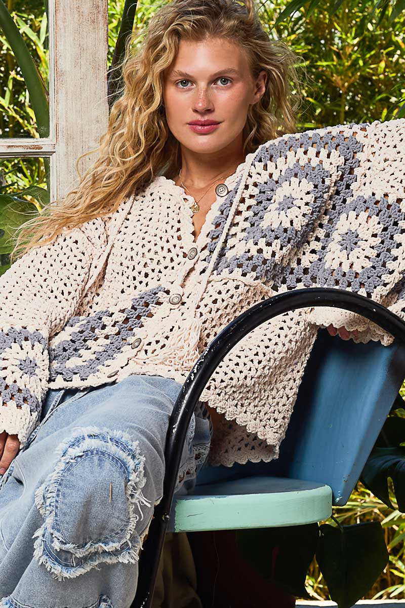 Burning Man Festival Boho Crochet Cardigan