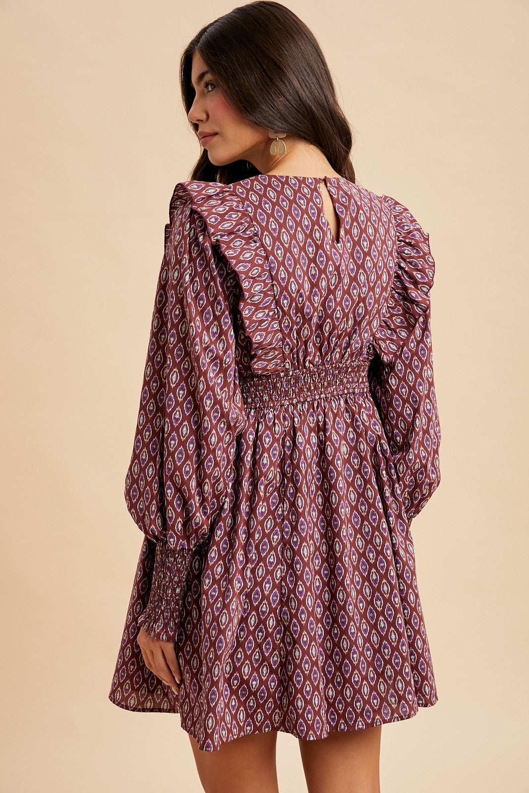 Maisie Meadow Maroon Mini Dress