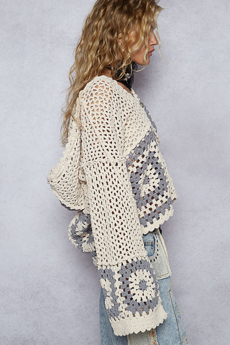 Burning Man Festival Boho Crochet Cardigan
