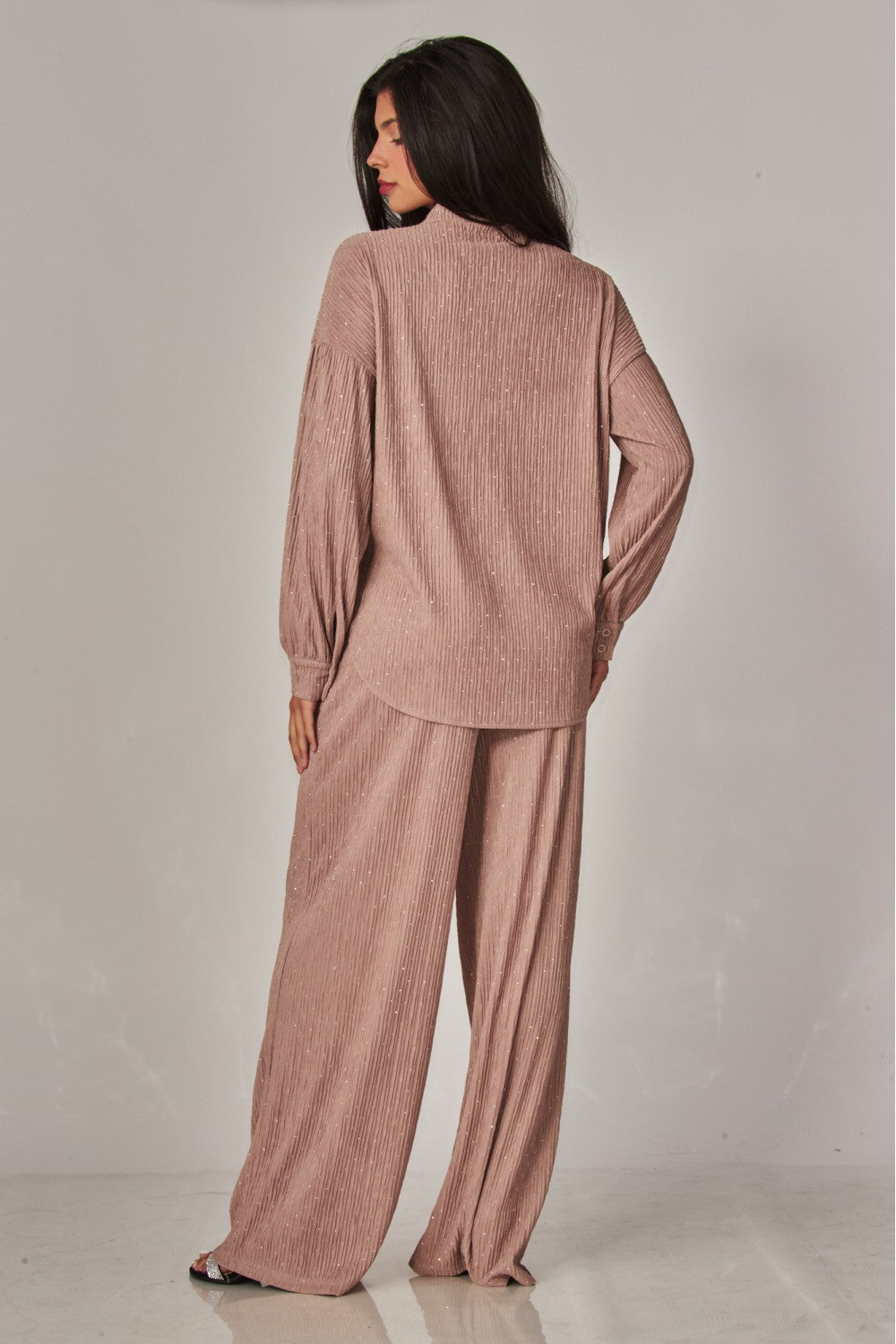CATCH THE LIGHT RHINESTONE LOUNGE SET IN MOCHA