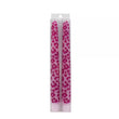 Set of 2 Pink Leopard Taper Candles