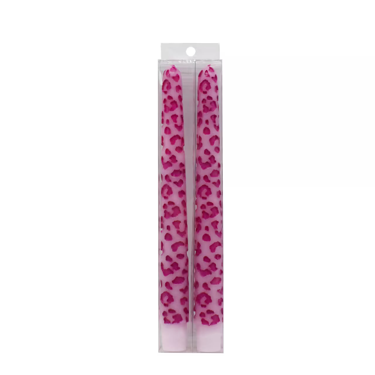 Set of 2 Pink Leopard Taper Candles