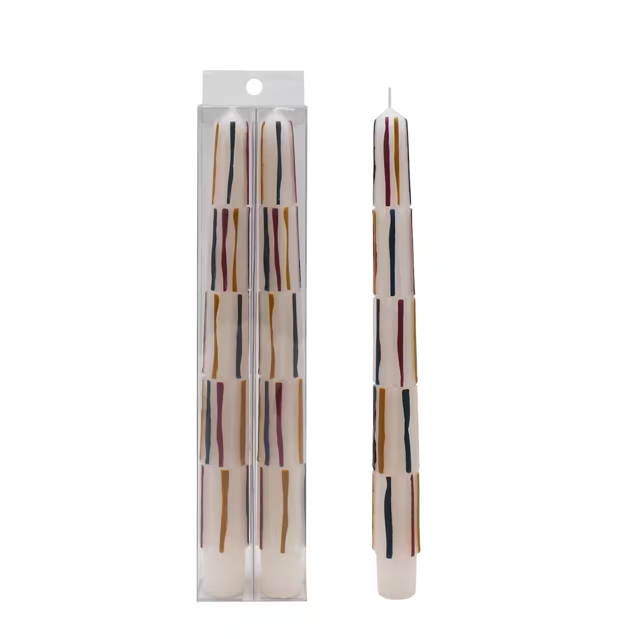Set of 2 Boho Pattern Taper Candles