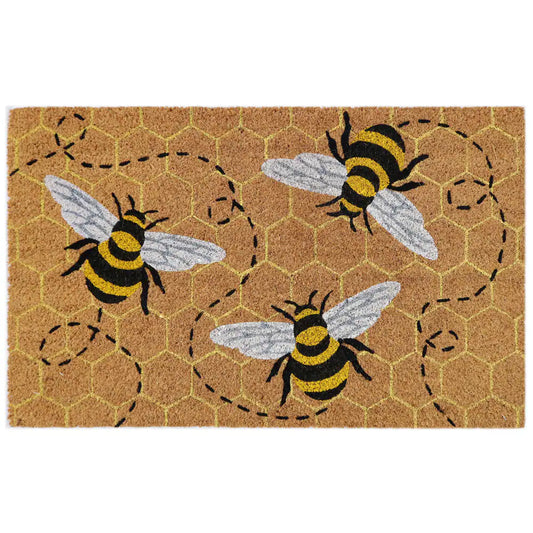 More Bees With Honey Coir Doormat