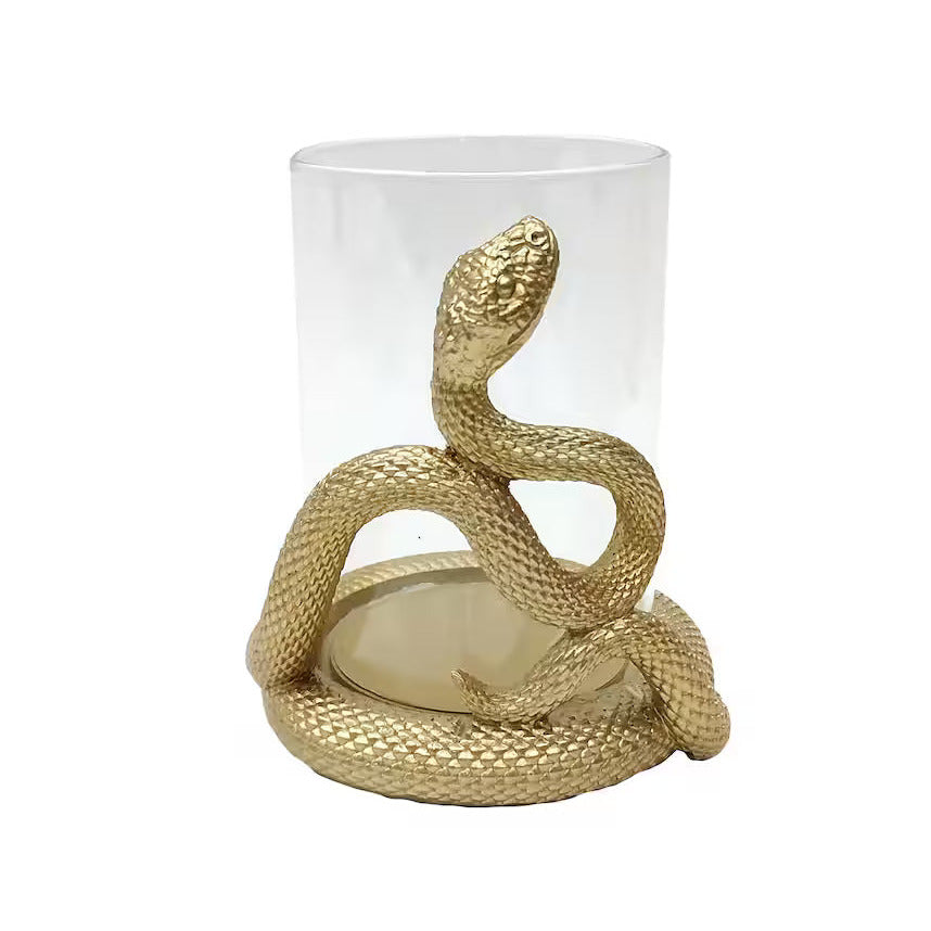 Coiled Snake Pillar Candle Holder