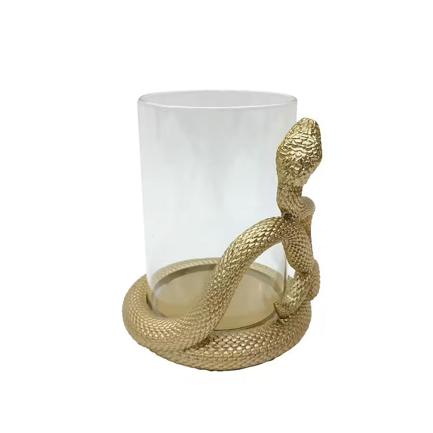 Coiled Snake Pillar Candle Holder