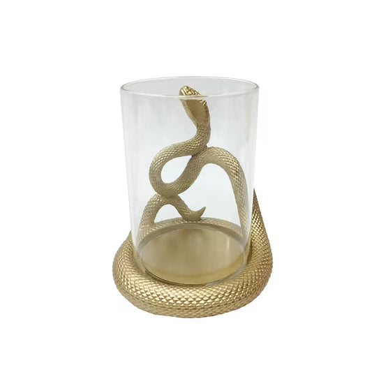 Coiled Snake Pillar Candle Holder