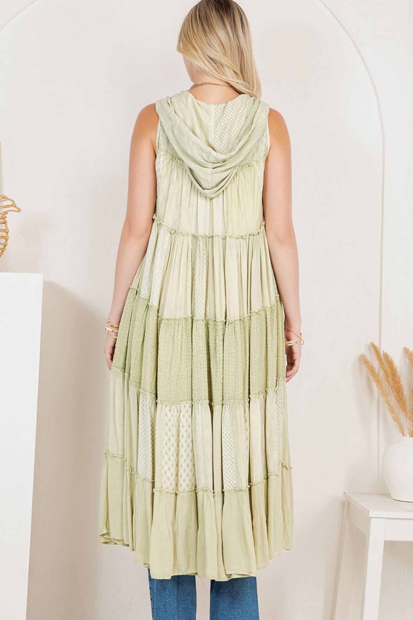 Havenly Hoodie Duster Dress in Green