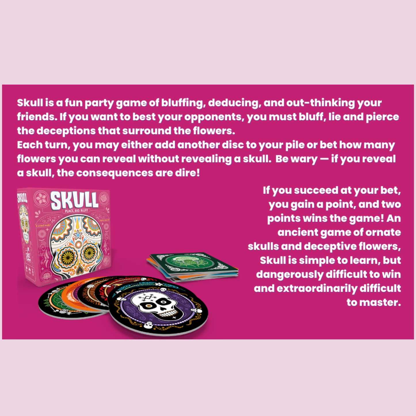 Skull Strategy Bluffing Adult Party Card Game