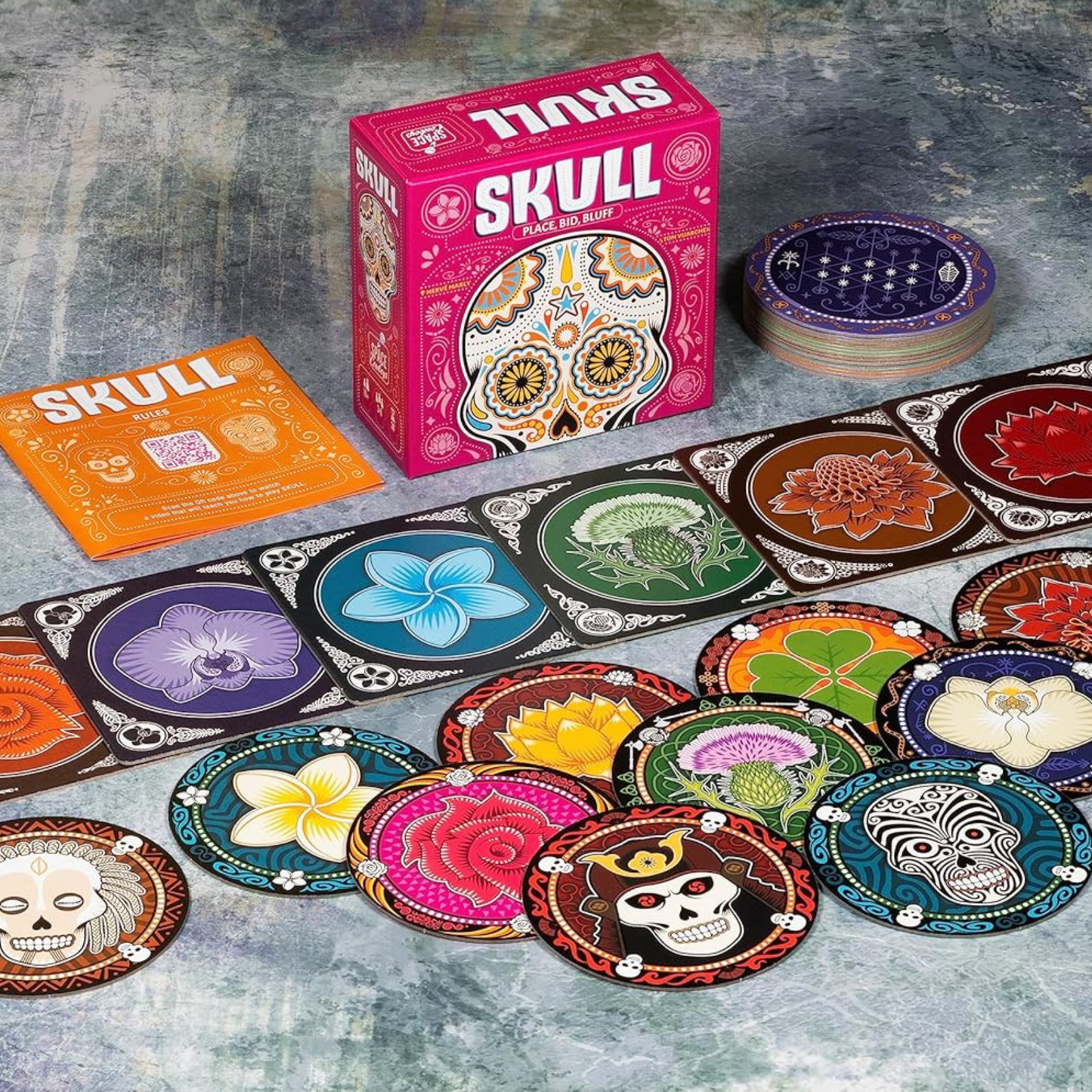 Skull Strategy Bluffing Adult Party Card Game