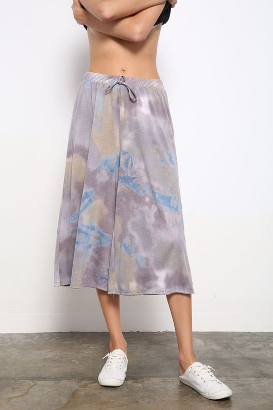Tie Dye Wide Leg Capri Pants