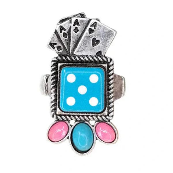 Winning Hand Silver Poker Ring