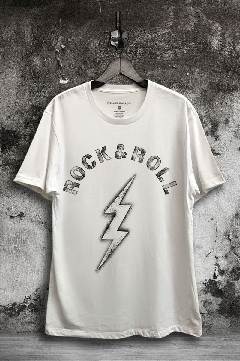 Rock and Roll Thunderbolt Graphic T-Shirt