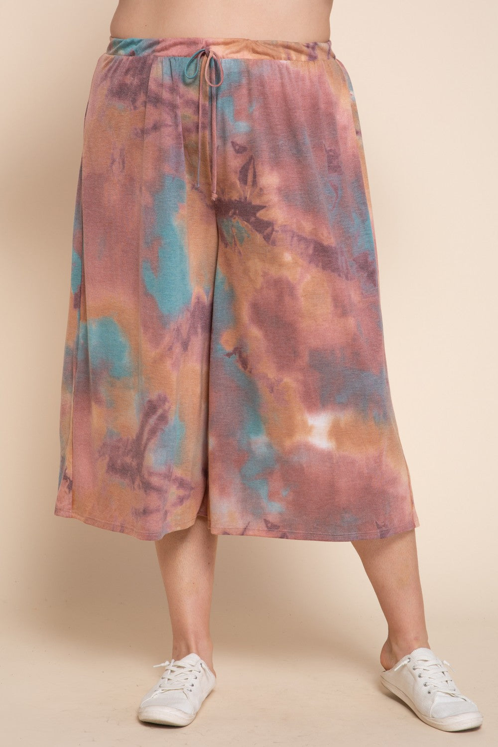 Tie Dye Wide Leg Capri Pants