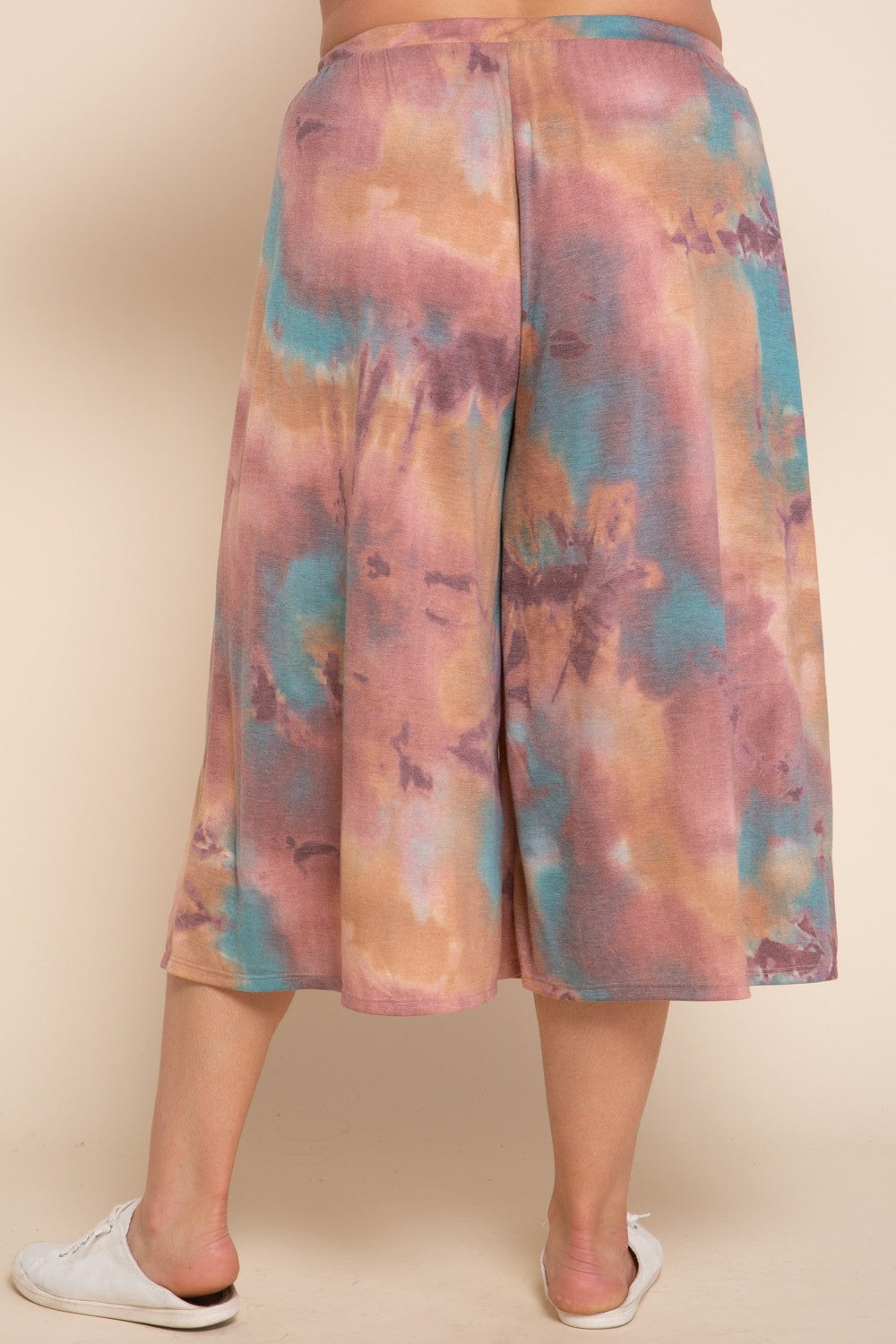 Tie Dye Wide Leg Capri Pants
