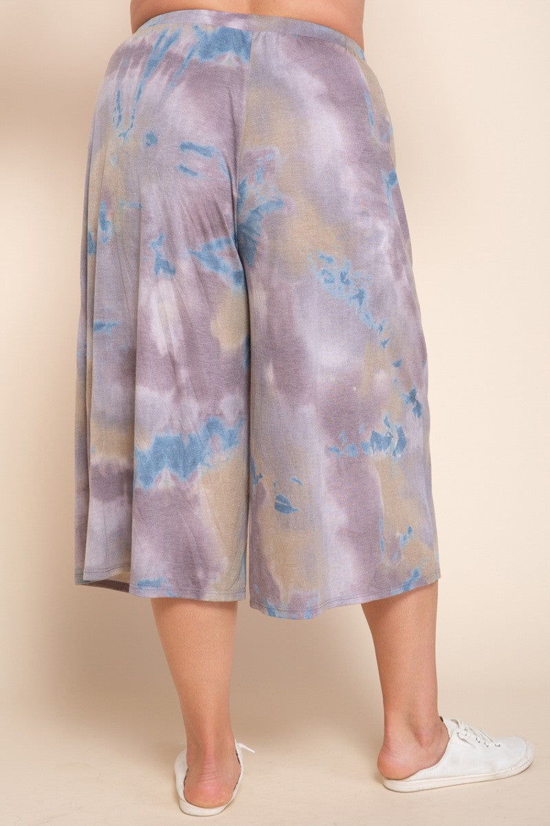 Tie Dye Wide Leg Capri Pants