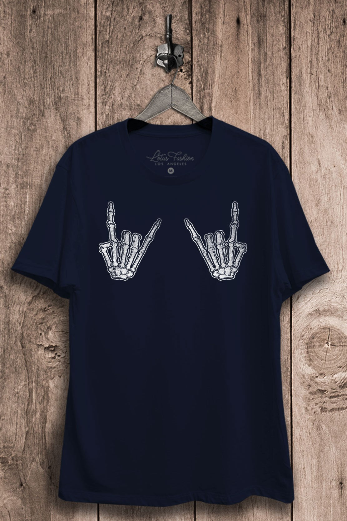Skeleton Hands Rock-On Graphic T-Shirt
