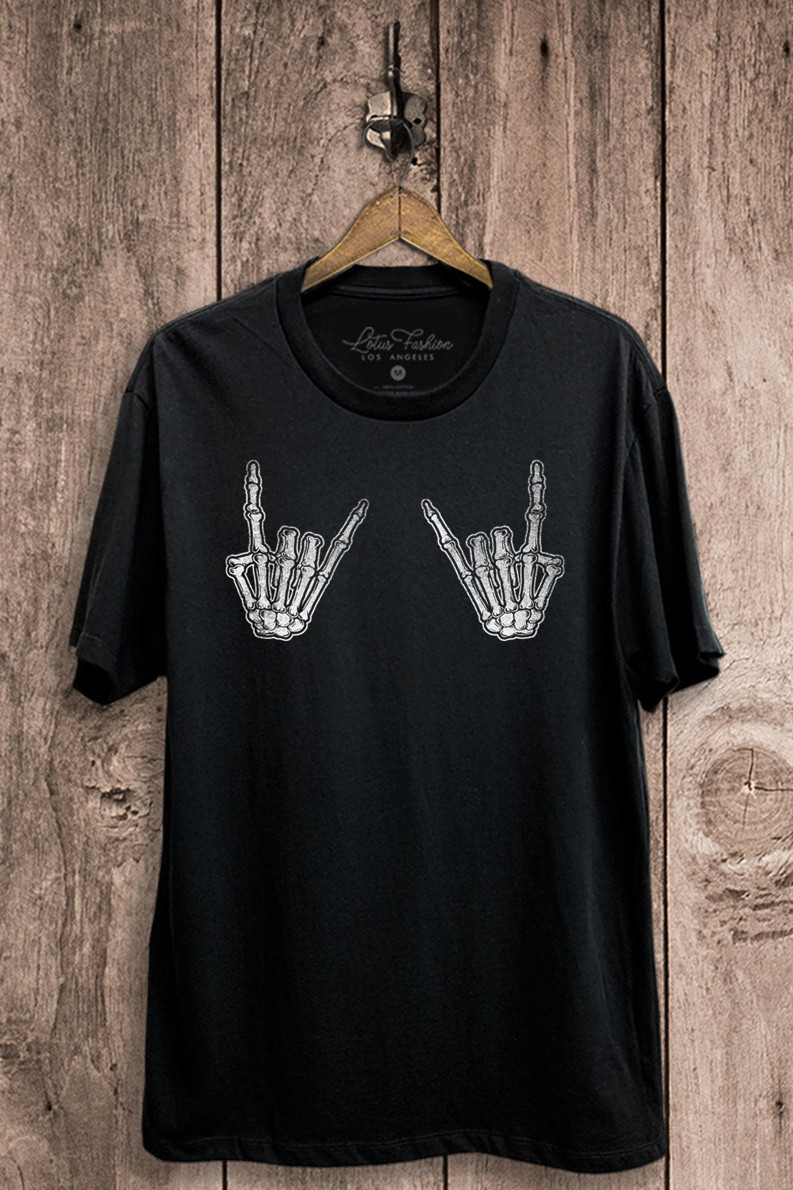 Skeleton Hands Rock-On Graphic T-Shirt