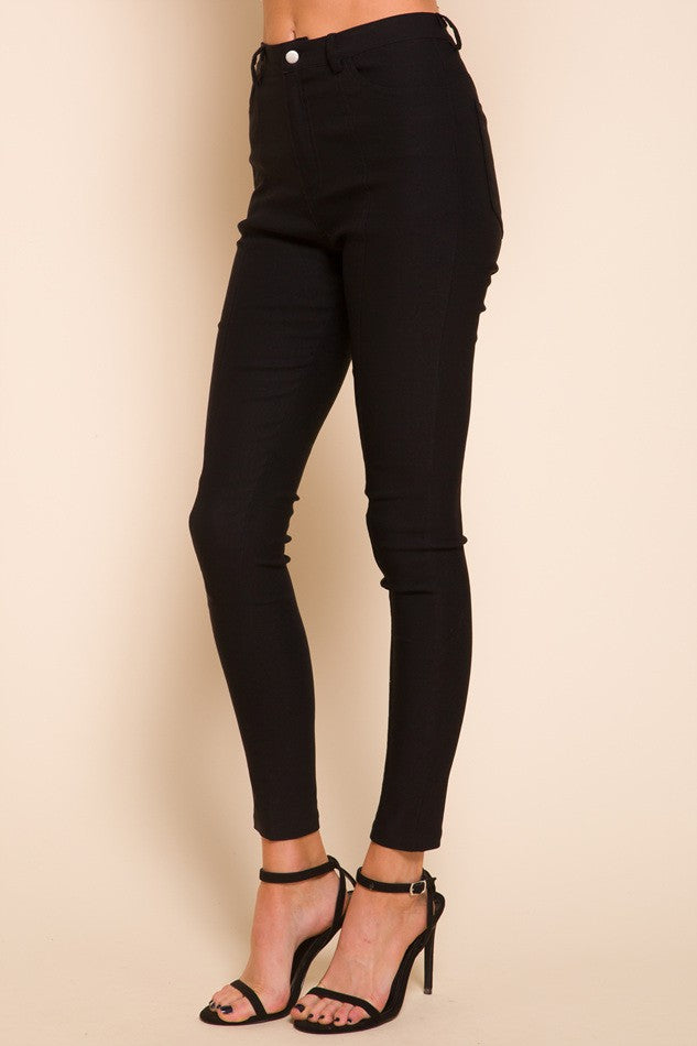 High Waist Stretch Knit Skinny Jegging