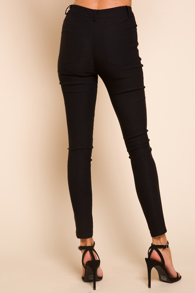 High Waist Stretch Knit Skinny Jegging
