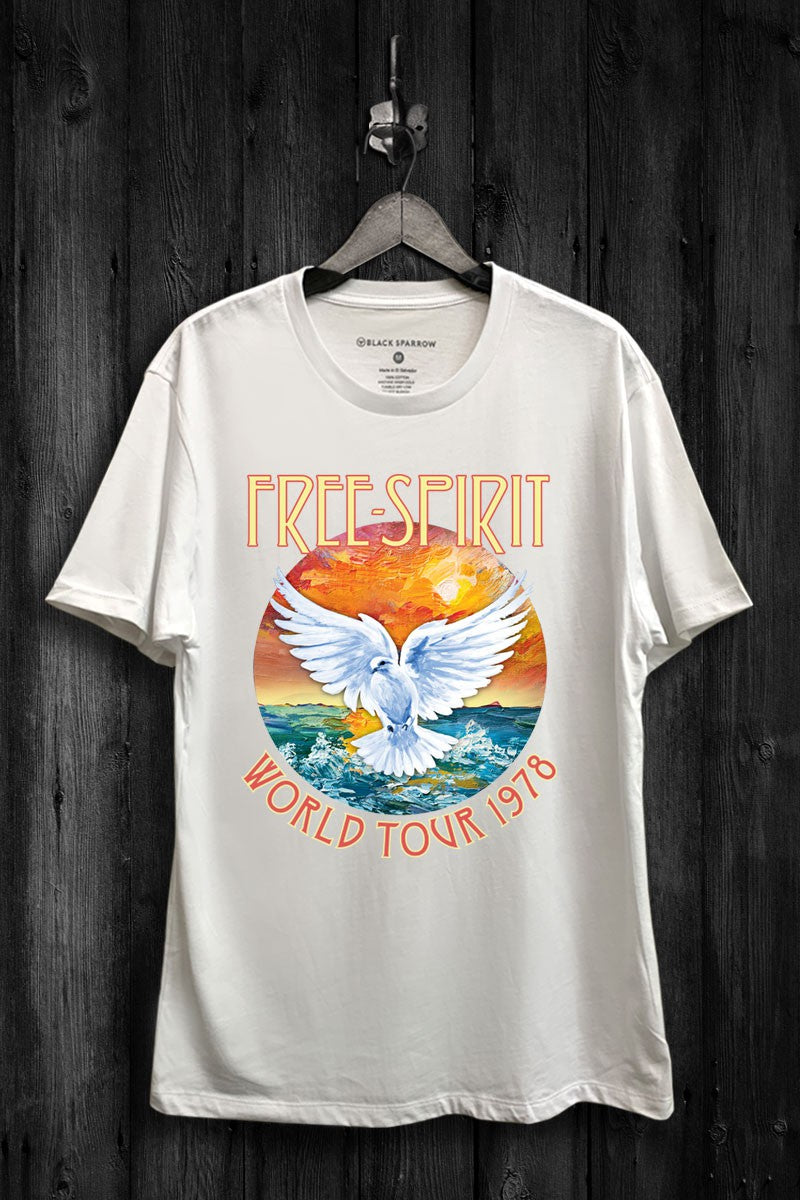 Free Spirit Dove Vintage Graphic T-Shirt