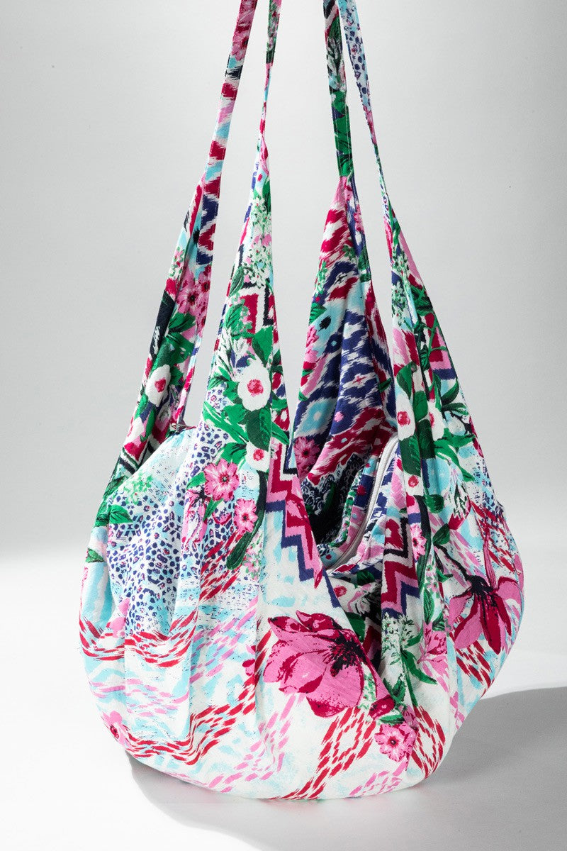 Hibiscus Floral Print Beach Boho Sling Handbag