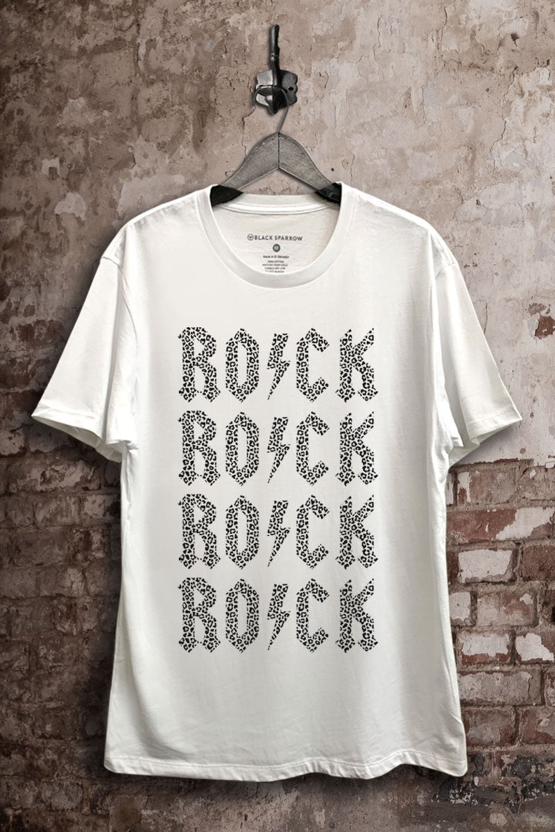 Leopard Print Rock Music Graphic T-Shirt