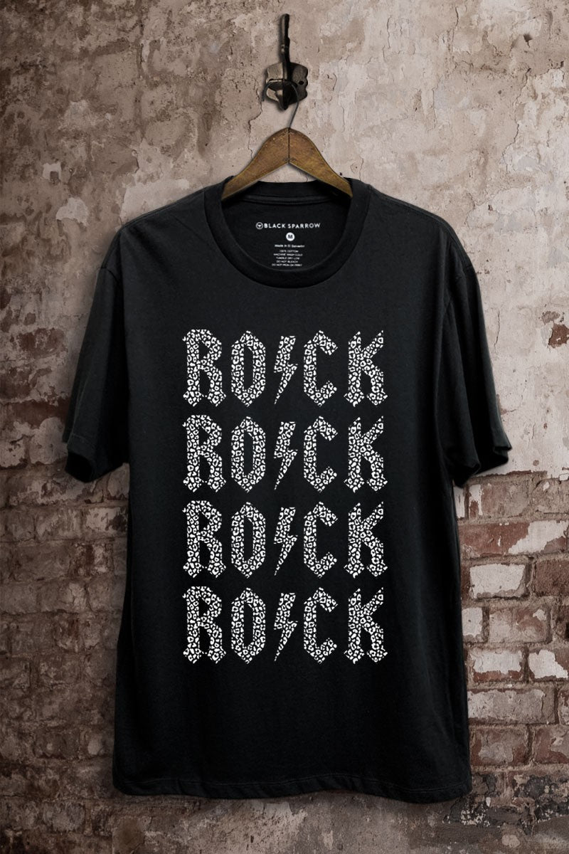 Leopard Print Rock Music Graphic T-Shirt