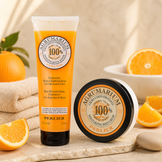 Perlier Italy Energizing Citrus Shower Cream & Body Cream Gift Set