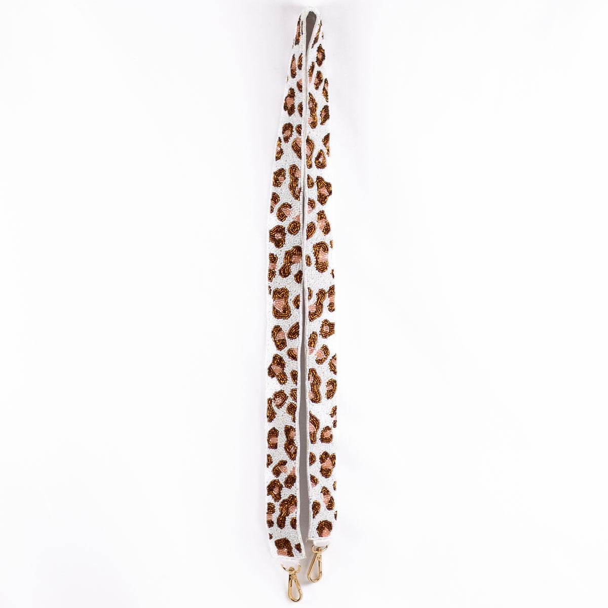 Pink Leopard Beaded Crossbody Bag Strap