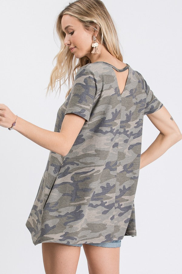 Camo Couture Pocket Tunic Top
