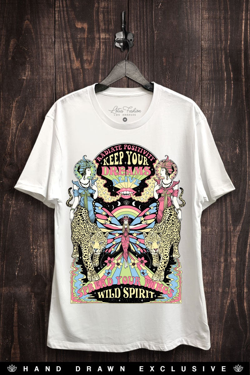 Dreams and Wild Spirit Goddess Graphic T-Shirt