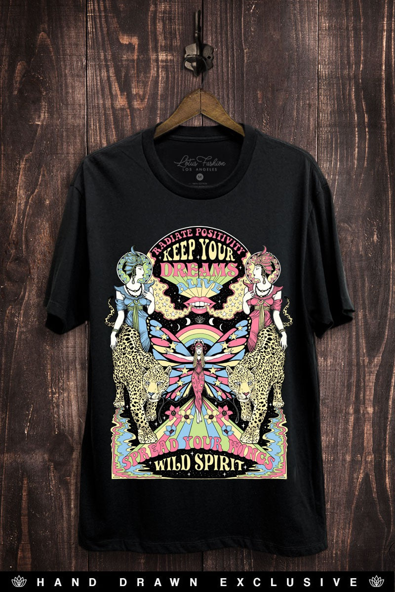 Dreams and Wild Spirit Goddess Graphic T-Shirt