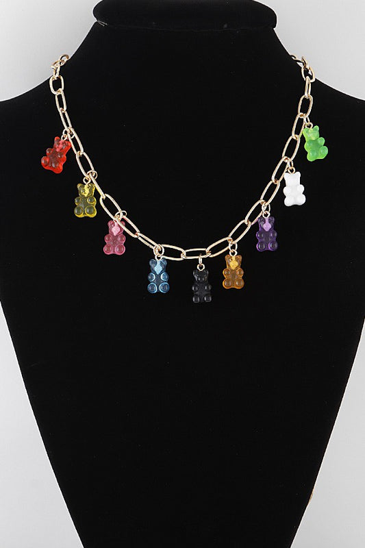 Gummy Bear Charm Chain Necklace