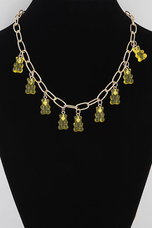 Gummy Bear Charm Chain Necklace