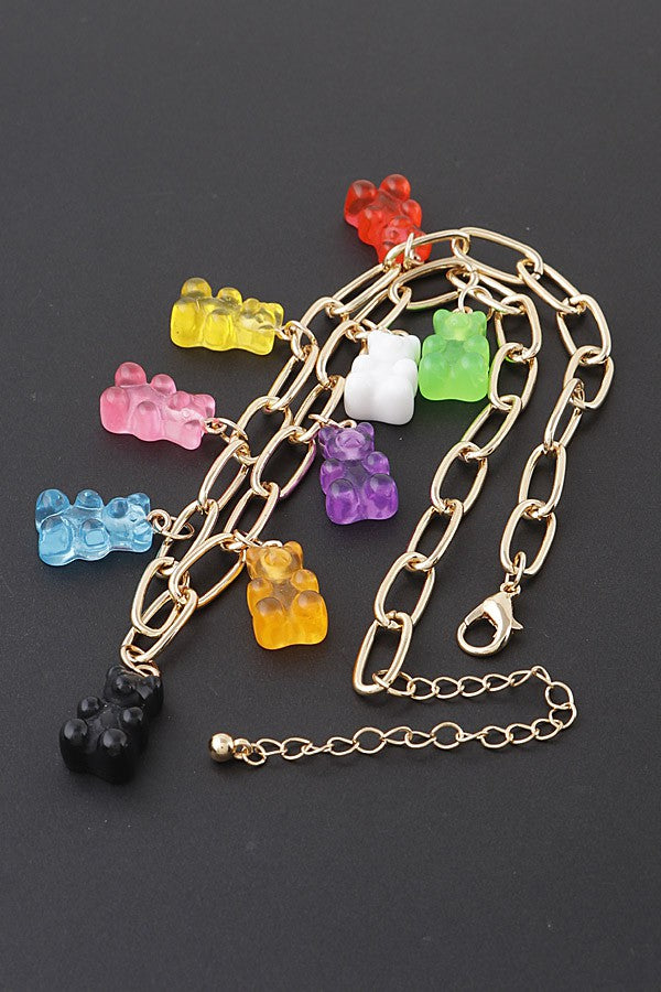 Gummy Bear Charm Chain Necklace