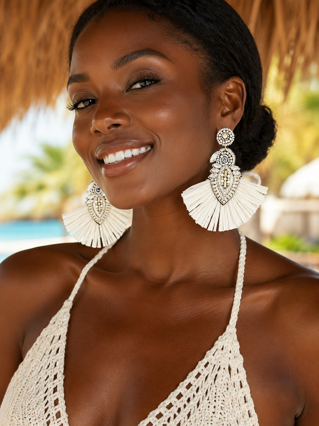 Parrot in Paradise Beaded Crystal Statement Earrings
