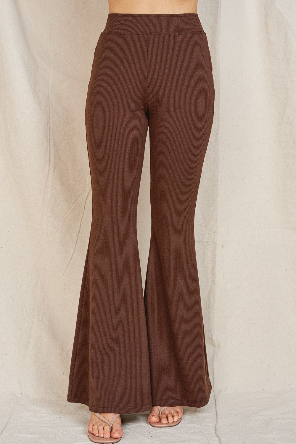 Bell Bottom Rib Knit Pants