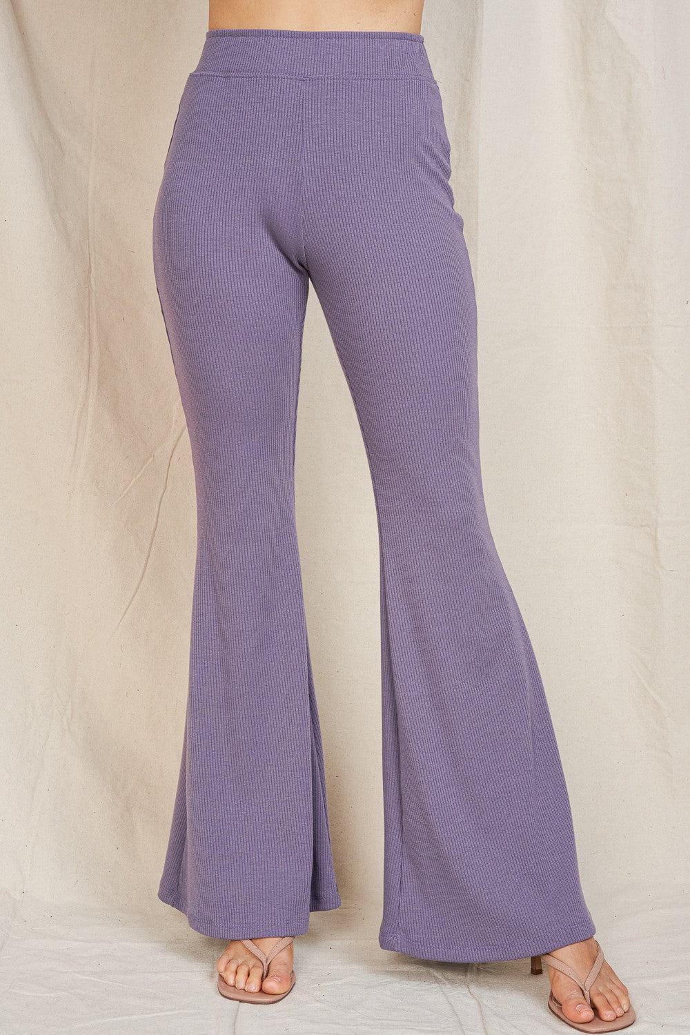Bell Bottom Rib Knit Pants