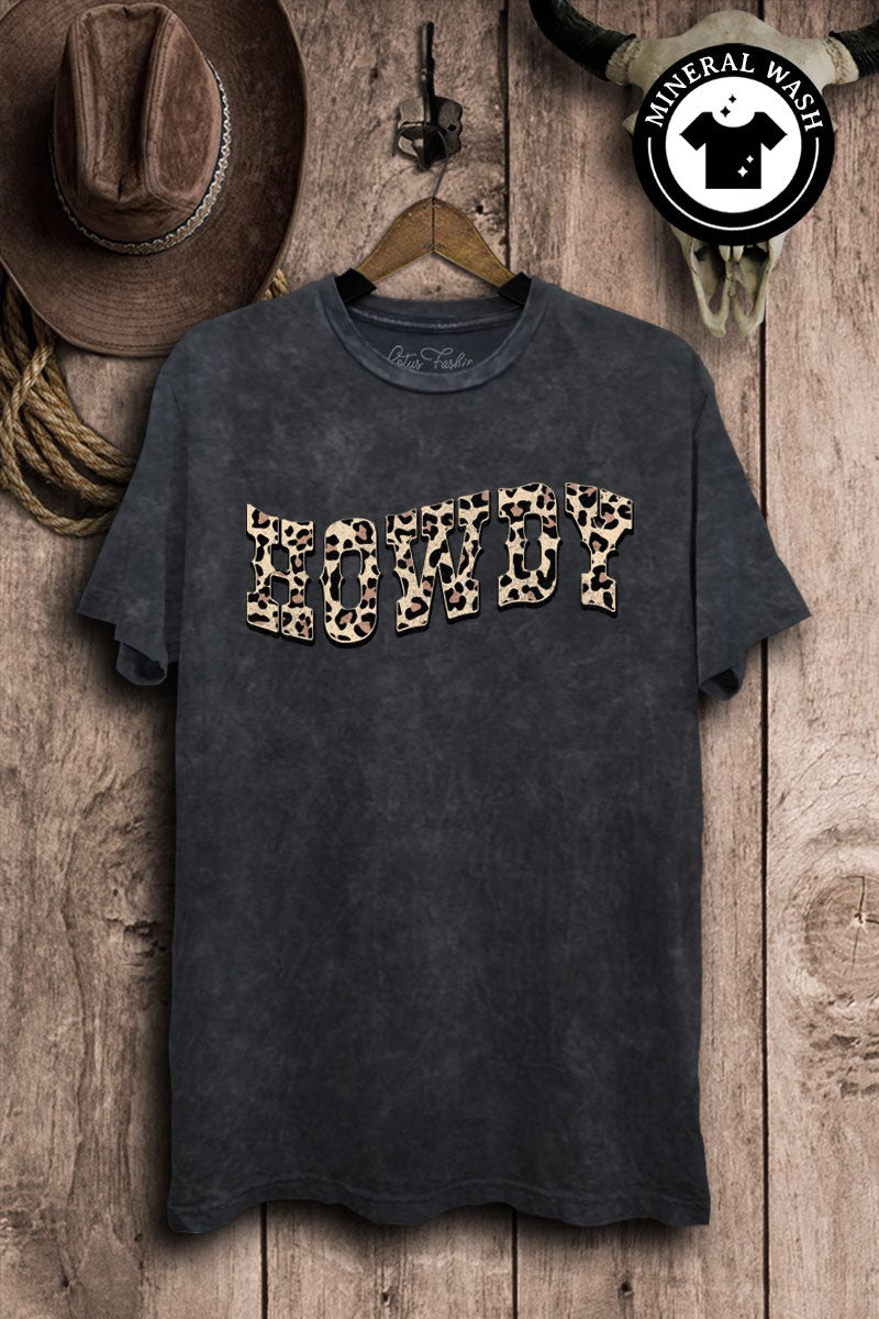 Leopard Print Howdy Western Graphic T-Shirt
