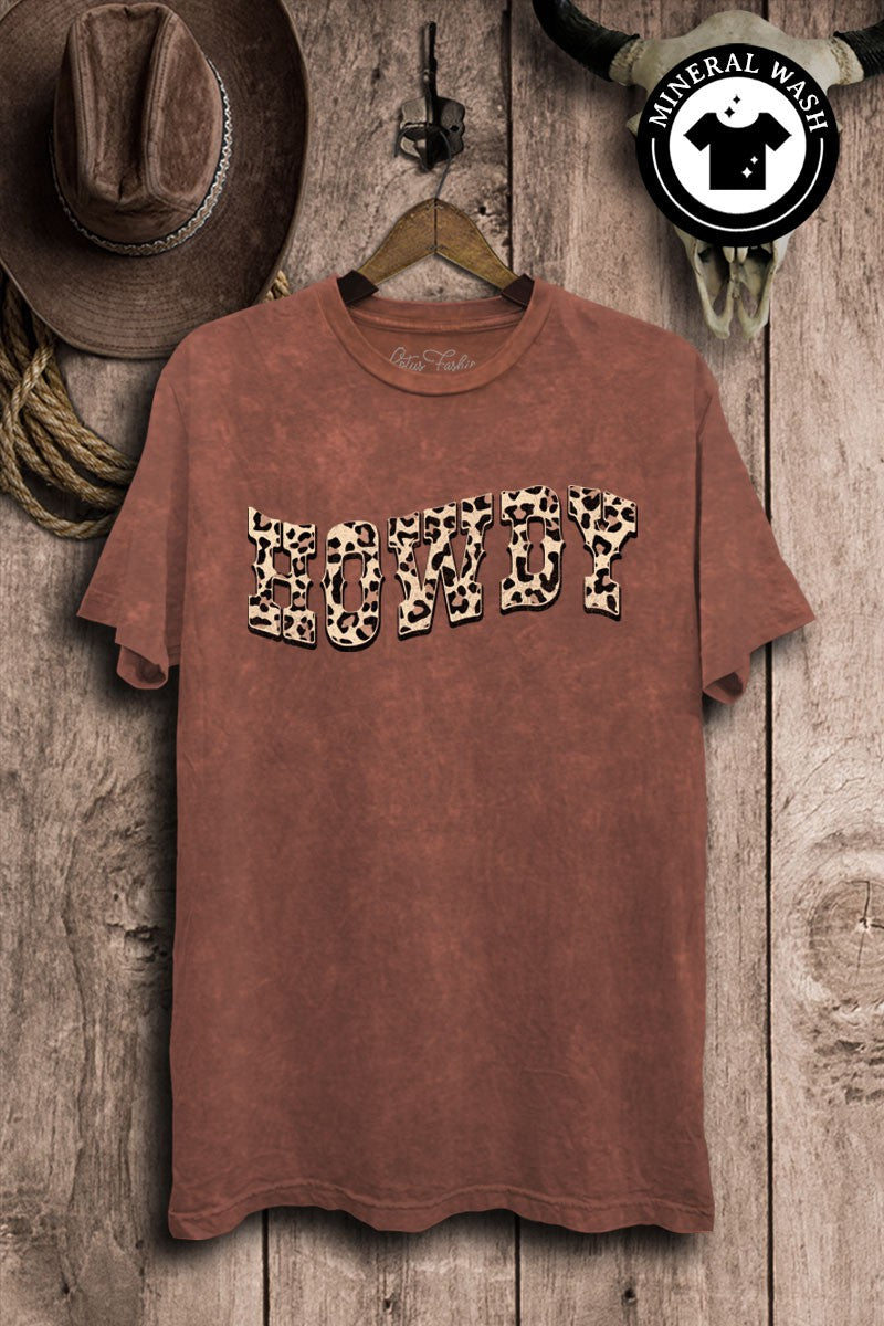 Leopard Print Howdy Western Graphic T-Shirt