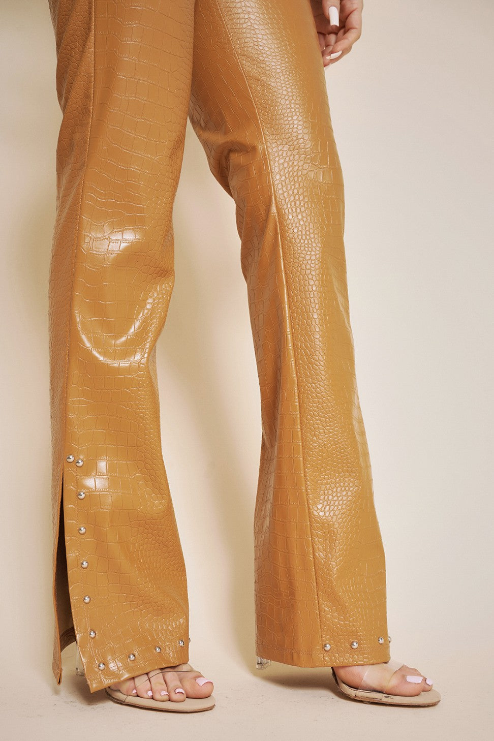 Retro Rocker Crocodile Vegan Leather Pants